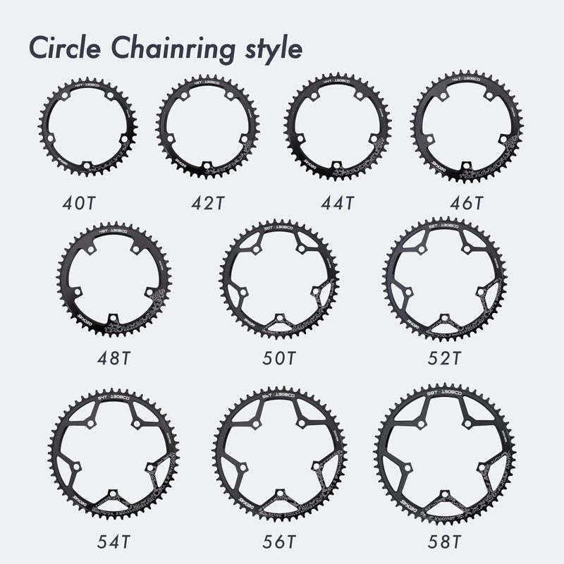 DJC Components DJC Bike Chainring 130BCD 40T to 58T Round Chainwheel Narrow Wide Tooth Lightweight for 7 8 9 10 11 12 Speed Road Bike Folding Bike - Image 4